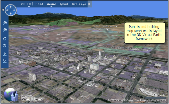 3D display in Microsoft Virtual Earth(TM)